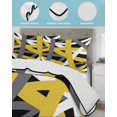 thumbnail image 3 of Quilt King Size Bedding Set, Yellow Black Geometric Reversible Summer Quilt 3 Pieces, Modern Art Abstract Grey Line Lightweight Bedspreads Coverlets with 2 Pillow Shams for All Seasons, 3 of 5