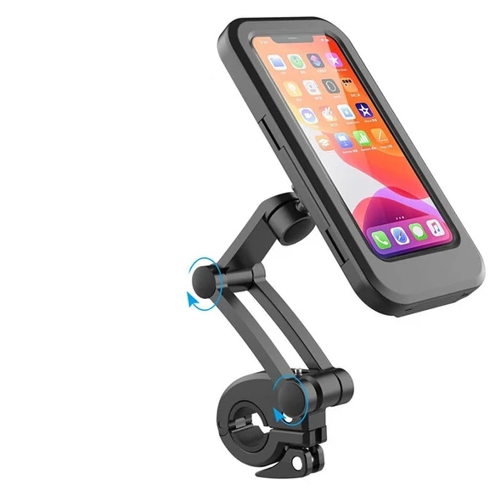 Bike Phone Holder Portable Invisible Folding Ring-Shaped Aluminum Alloy Waterproof Phone Mount Motorcycle Bicycle Handlebar Phone Stand Clamp Phone Navigation Bracket New Red 