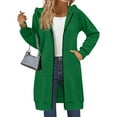 thumbnail image 6 of 2026 New Women Casual Zip Up Fleece Hoodies Long Knee Length Jacket Tunic Sweatshirt with Pockets, 6 of 6