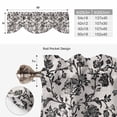 thumbnail image 6 of Tie Up Valance Curtain for Kitchen,Pastoral Black Flower Leaf Rod Pocket Short Curtains Adjustable Tie-Up Shade Valances,Vintage Farmhouse Pattern on Linen Window Treatment for Bathroom Living Room, 6 of 9