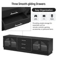 thumbnail image 5 of TV Stand for 75 Inch TV, Entertainment Center with Storage Cabinets and 3 Drawers, Media Console Cabinet with Adjustable Shelves and Glass Doors for Living Room, Black, 5 of 7