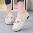 thumbnail image 6 of Big Size Women's Casual Loafers Slip On Leather Shoes Lightweight Casual Walking Shoes Female Moccasins Classic Penny Loafer Flats Boat Shoes, 6 of 10
