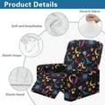 thumbnail image 4 of SCRAWLGOD Recliner Slipcover Stretch Reclining Chair Covers Recliner Chair Covers with Storage Pocket Furniture Protector 4 Pieces Sofa Cover Prevent Stain, Bat Spider Web Mushroom Moon Star Black, 4 of 7
