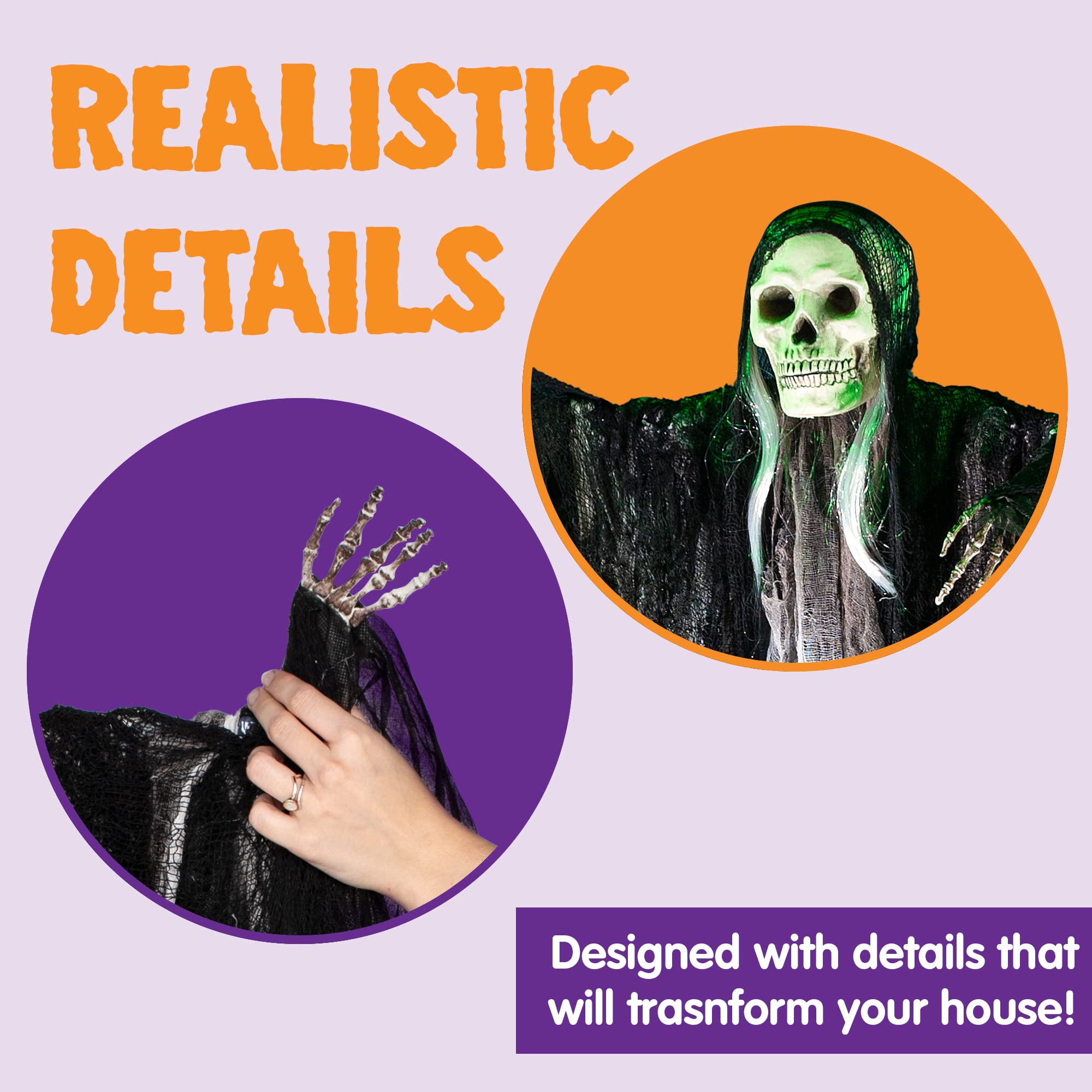 Joyfy 3-Pack Hanging Grim Reaper Skeleton Decorations photo 7