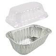 thumbnail image 3 of Pactogo Disposable 1 lb. Aluminum Foil Mini Loaf Pans with Clear Dome Lids (Pack of 20 Sets), 3 of 6