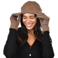thumbnail image 3 of C.C Winter Warm Eco-Friendly Recycled Yarn Touchscreen Texting Gloves, Heather Cacao, 3 of 3