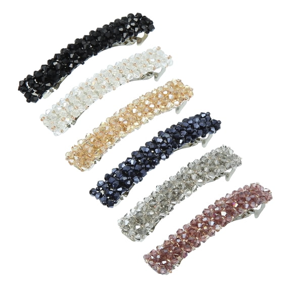 Unique Bargains 6Pcs Rhinestone Hair Side Clip Hair Accessories Girls Purple
