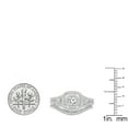thumbnail image 4 of Dazzlingrock Collection 0.90 Carat (ctw) 14K Round Diamond Bridal Halo Split Shank Engagement Ring Set, White Gold, Size 10, 4 of 4