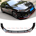 thumbnail image 2 of 3PCS Set Front Bumper Lip For KIA K5 GT, GT-Line, EX, LX 2020-2024 All Models, Bumper Front Spoiler Air Dam Chin Front Splitter Lip Lower Protector, Gloss Black with Red Trim, 2 of 5