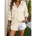 thumbnail image 2 of Womens Button Down Shirts Long Sleeve Dress Shirt Textured Collared Work Blouse Dressy Casual Tops  XXL, 2 of 7