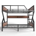 thumbnail image 6 of Bellemave Full Over Full Bunk Bed with Storage Shelves, Heavy-Duty Bunk Beds with LED Lights, Space-Saving Metal+Wood Bunk Bed Full Size, Noise-Free Design (Black), 6 of 8