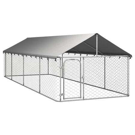 vidaXL 屋外用犬小屋 屋根付き 400x200x150cm動物 ペット用品 ペット用品 犬用品 犬小屋・ドッグラン 代引不可