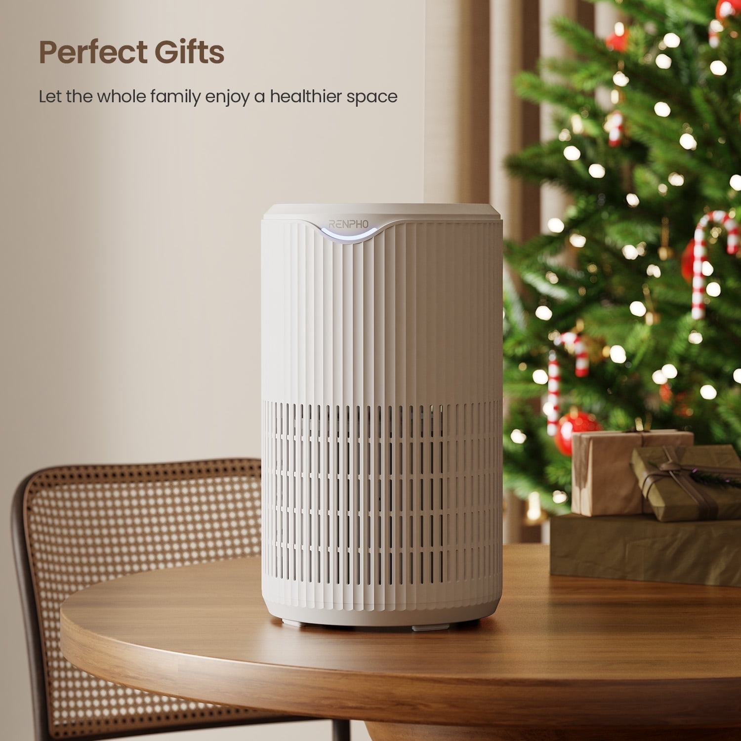 RENPHO HEPA Air Purifier for Large Room up to 1400 Sq.ft, Air Purifier for Allergies and Asthma with Sleep Mode, Remove 99.9% Smokers, Dust, Pet Hair, Odors, Pollen, Model HAU02-White