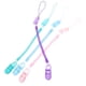 thumbnail image 3 of 4 pinzas de silicona transparente para chupete de bebé, con cadena y correas, en color rosa, azul, morado y verde., 3 of 8
