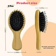 thumbnail image 3 of 2 pack Mini Boar Bristle Hair Brushes – Travel Size Small Hair Brush for Detangling & Shine – Portable Wet & Dry Hairbrush for Men, Women & Kids, 3 of 6