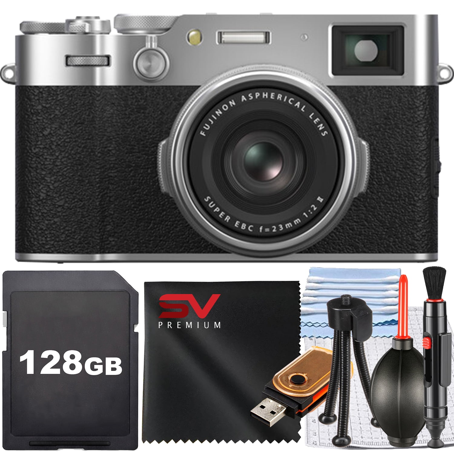 FUJIFILM X100 VI Digital Camera (Silver) with 32GB Memory Card +