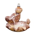 thumbnail image 2 of Sunjoy Tech Backflow Incense Burner Relaxing Healing Calm Emotion Glossy Ceramics Lotus/Mountain/Fish Design Incense Holder Ornament Home Supply, 2 of 8