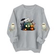 thumbnail image 2 of Meichang Oversized Sweatshirts Women Halloween Ghost Graphic Sweatshirt Party Tops Fall Long Sleeve Crewneck Sweatshirts Holiday Cozy Pullover, 2 of 5