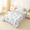 thumbnail image 2 of Manfei Kawaii Coquette Bow Twin Comforter Sets,Cartoon Sea Seashell Bedding Set,White,Light Gray Reversible,2pcs,1 Comforter and 1 Pillowcase, 2 of 8