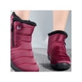 thumbnail image 5 of Fangasis Ladies Ankle Boot Casual Winter Warm Shoes Side Zipper Snow Boots Cold Weather Breathable Booties Red 7.5, 5 of 8