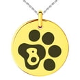 thumbnail image 1 of Stainless Steel Letter B Initial Cat Dog Paws Monogram Engraved Small Medallion Circle Charm Pendant Necklace, 1 of 1