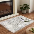 thumbnail image 2 of LAICAIW Throw Rugs 2x3 Small Rug White and Grey Tips Faux Fur Rug Furry Washable Rug for Bedroom Dorm Nursery Bedside Rug Room Decor Small Carpet Faux Sheepskin Rug, Rectangle, 2 of 7