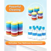 SOPAMI 32pcs Disposable Toilet Brush Sponge Head Refills (Colored) | 3-Layer Pre-Loaded Toilet Bowl Wand Refills Pre-Loaded with Cleaner Toilet and Bathroom Cleaning Supplies Sponge Replacement