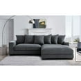 thumbnail image 6 of Miekor Furniture Luxe Oversized Two-Piece Right Facing Sectional Couches for Living Room, 102.4-Inch L Shaped Sofa with Chaise, Upholstered with Corduroy Fabric, Dark Grey 11414, 6 of 12
