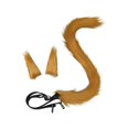 thumbnail image 1 of Diadema con orejas de gato, decoración para cosplay, regalo de gato con cola larga para cumpleaños y espectáculos. Camello, 1 of 9