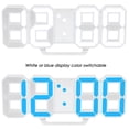 thumbnail image 2 of Reloj de pared DYNWAVEMX LED 3D despertador digital Blanco Azul, 2 of 8
