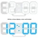 thumbnail image 2 of Reloj de pared digital shamjiam 3D LED Despertador USB Blanco Azul, 2 of 8
