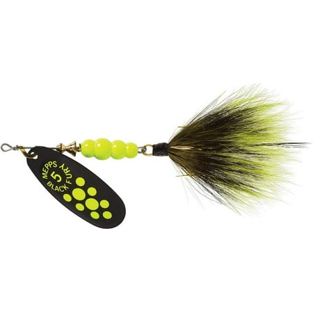 UPC: 0022141323046 | Mepps Black Fury Dressed Treble Inline Spinner 1/2 oz Chartreuse