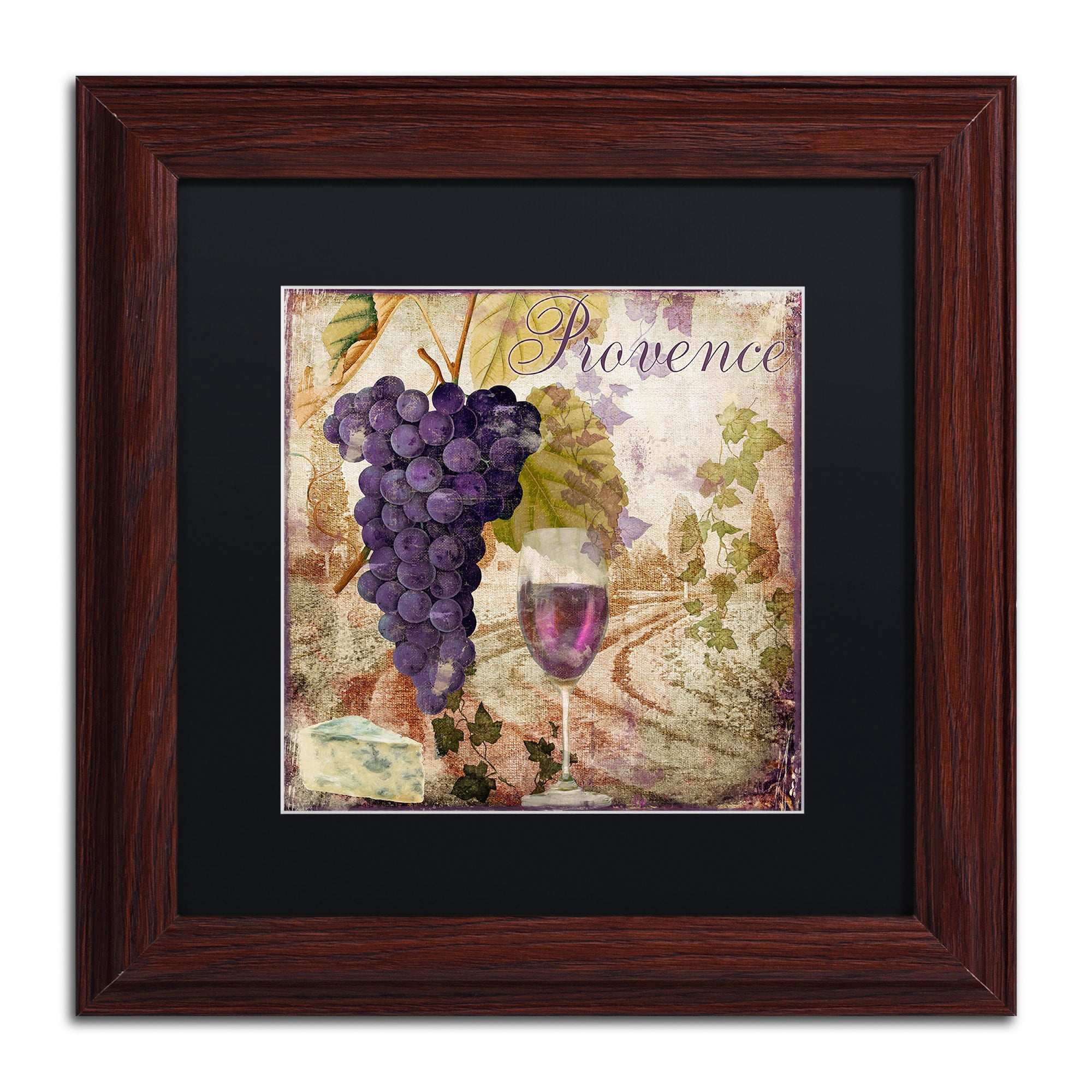 Trademark Fine Art "Wine Country III" Canvas Art by Color Bakery Black Matte, Wood Frame