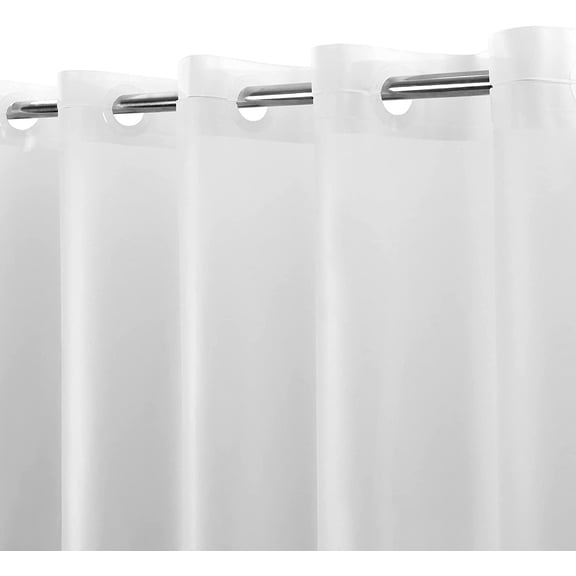 No Hook PEVA Shower Curtain or Liner - 8G Heavy Duty Frosted room Shower Curtain No Hooks Required, Waterproof Plastic & PVC Free, Standard Size 71 x 74, Frost