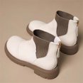 thumbnail image 5 of Lovskoo Ankle Boots for Women Round Toe Platform 2024 Fall And Winter Style British Style Shoes Slim Trendy Versatile Short Booties White, 5 of 7