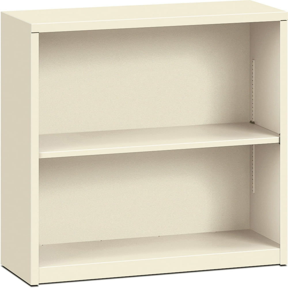 HON Metal Bookcase, TwoShelf, 341/2w x 125/8d x 29h, Putty Walmart