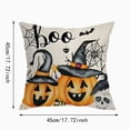 thumbnail image 2 of Vintage Halloween Throw Pillow Covers 18x18,Pumpkins Ghost Bat Pattern Seasonal Decorative Horror Cushion Case Decoration for Home Sofa Couch Bed, 2 of 5