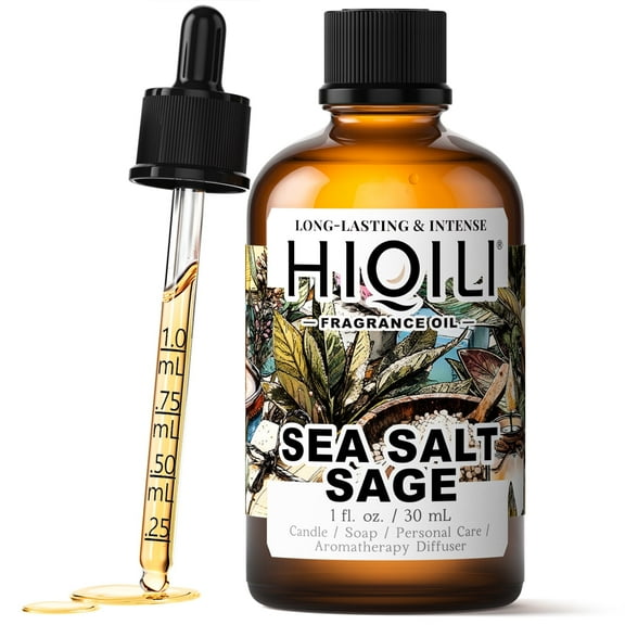 HIQILI Sea Salt Sage Fragrance Oil, 30mL Fresh Scent for Clean Diffuser Soap Candle Making Laundry