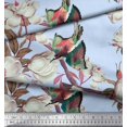thumbnail image 3 of Soimoi Blue Cotton Jersey Fabric Floral & Bird Fabric Prints By Yard 64 Inch Wide, 3 of 3