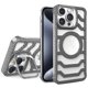 thumbnail image 1 of Funda de fibra de carbono con marco abierto para iPhone, con flujo de aire mejorado y imán. Geupday - Funda de fibra de carbono para iPhone 12, 13, 14, 15, 57 Plus, Pro Max, sin marco, magnética,, 1 of 7