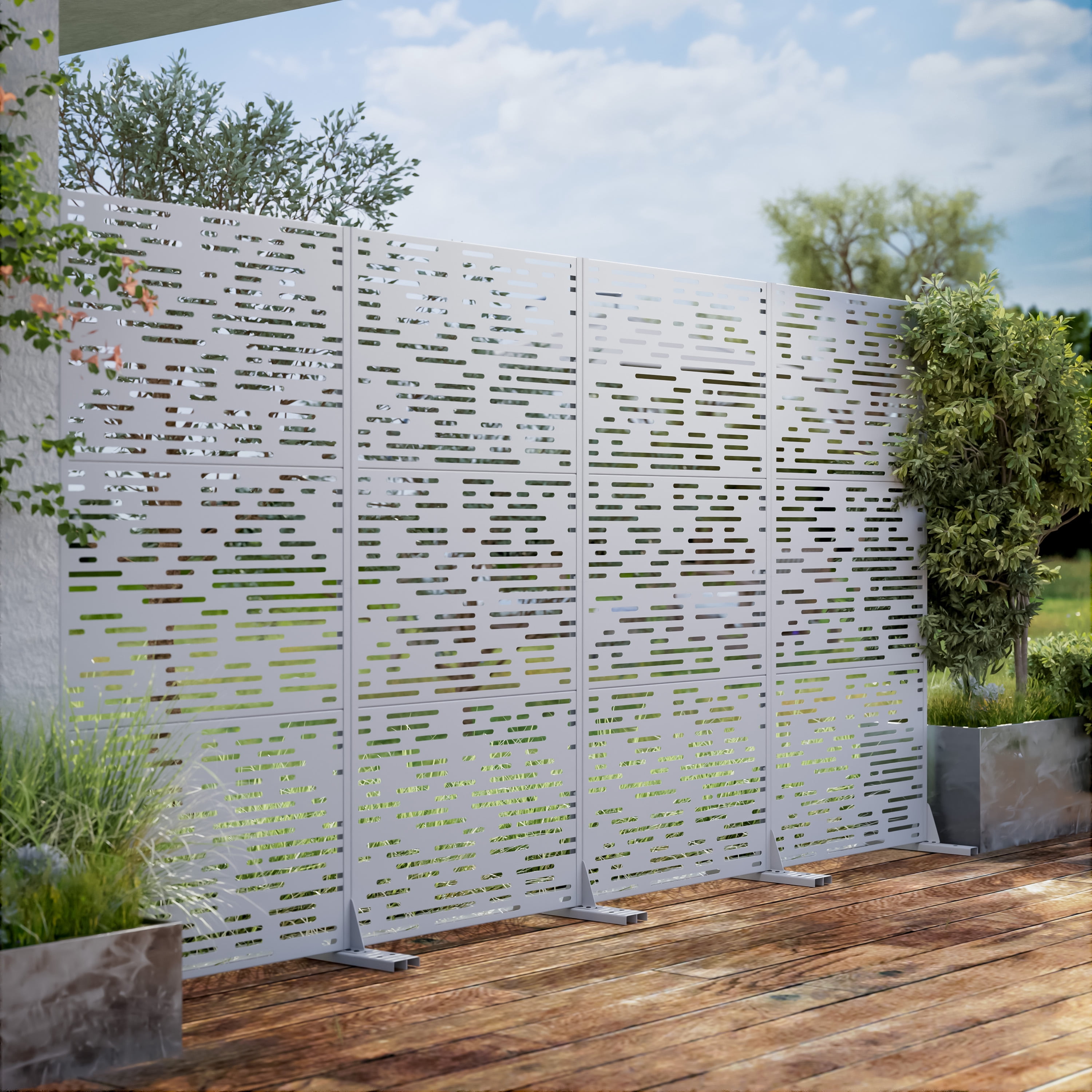 MAYEERTY Privacy Screen Fence, Heavy Duty Fence Privacy Screen Outdoor72x35x16in 3-Piece Set
