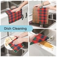 thumbnail image 2 of Yayeee 6 Pack Kitchen Dish Cloths Set for Washing Soft Drying Absorbent Microfiber Towels, Red and Blue Pattern, 2 of 9