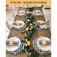 thumbnail image 4 of 13 Inch Round Placemats Set of 6, Christmas Snowman Non Slip Heat Insulation PP Table Mats, Black White Plaid Snowflake Pine Tree Washable Place Mats for Kitchen Dining Party Table Decor, 4 of 7