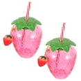 thumbnail image 1 of LEEYNEER2pcs Creative Straw Cups Pretty Drink Cups Practical Strawberry Shape Cups, 1 of 8