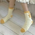 thumbnail image 5 of iOPQO Cute Fuzzy Socks, Fluffy Socks, Breathable Socks Women, Warm Socks for Women, Fluzzy Socks, Yellow One Size, 5 of 6