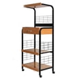 thumbnail image 3 of Pemberly Row Modern Metal Frame Microwave Stand with Storage in Black, 3 of 7