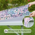 thumbnail image 6 of Elastic Hem Square Tablecloth 34x34, Bohemian Floral Fabric Cover for Outdoor Patio Dining Sets and Indoor Kitchen Tables, 6 of 6