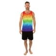 thumbnail image 2 of Uzzi Mens Tank Top Rainbow Pride Flag Sleeveless T-Shirt Fun Top, Geometric, Size: Medium, 2 of 3
