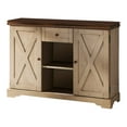 thumbnail image 2 of James Buffet Server Cabinet with Storage, Antique White & Walnut Wood, 2 of 6