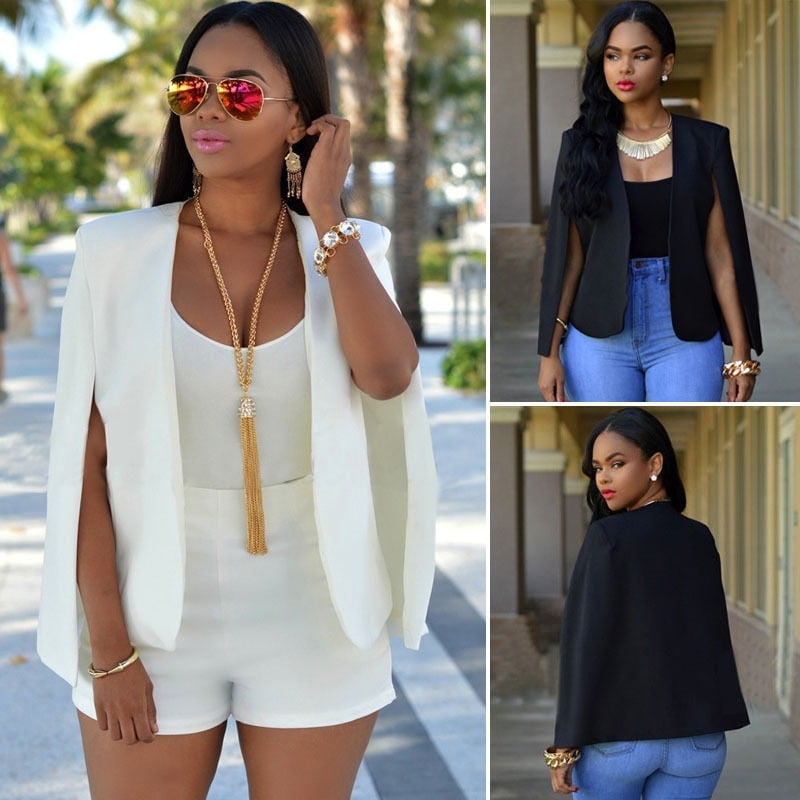 Fashion Women s Slim Lapel Cape Casual Business Blazer Suit Jacket Coat Outwear Walmart